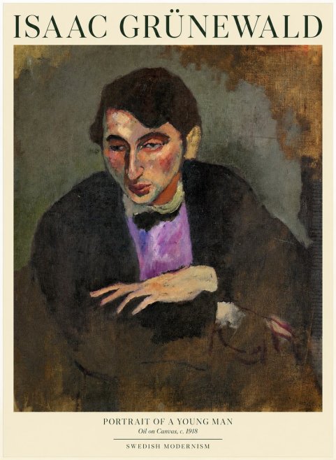 Isaac Grünewald Portrait of a Young Man No1 - Poster