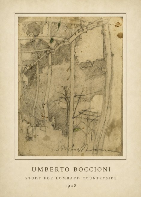 Umberto Boccioni Study for Lombard Countryside No5 - Poster