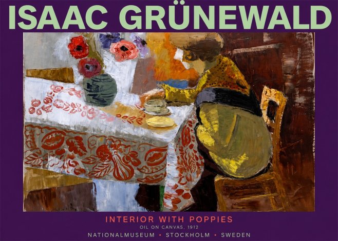 Isaac Grünewald Interior with Poppies No2 - Poster