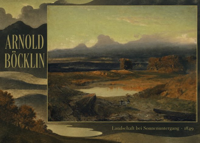 Arnold Böcklin Landschaft Bei Sonnenuntergang No6 - Poster