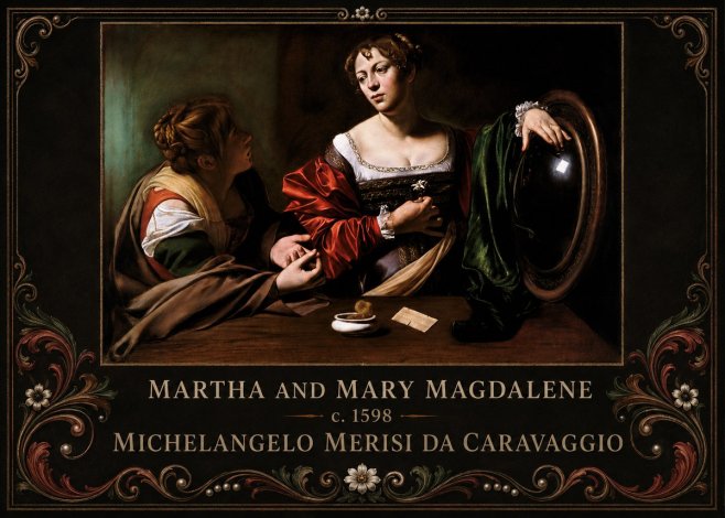Michelangelo Merisi da Caravaggio Martha and Mary Magdalene No6 - Poster