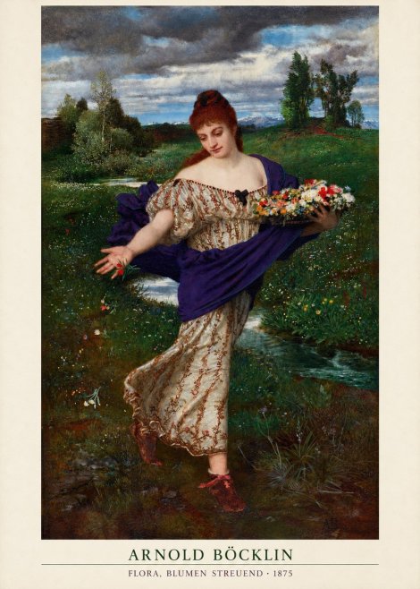 Arnold Böcklin Flora, Blumen Streuend II No2 - Poster