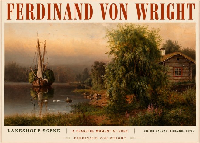 Ferdinand von Wright Lakeshore Scene No4 - Poster