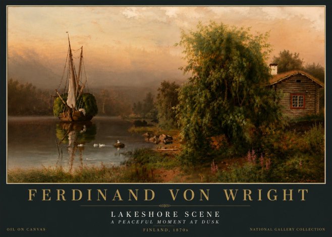 Ferdinand von Wright Lakeshore Scene No6 - Poster