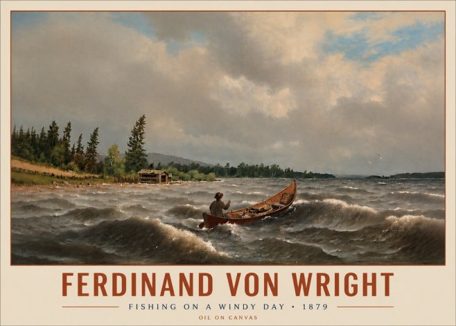 Ferdinand von Wright Fishing on a Windy Day No5 - Poster