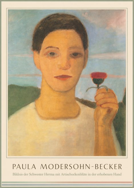 Paula Modersohn-Becker Bildnis Der Schwester Herma Mit Artischockenblüte in Der Erhobenen Hand No1 - Poster