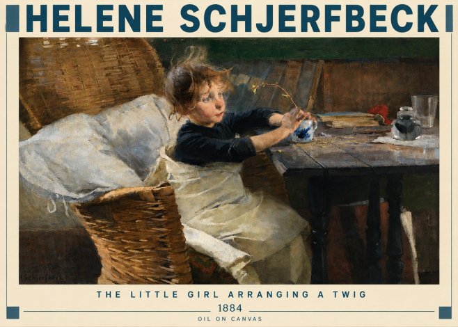 Helene Schjerfbeck The Little Girl Arranging a Twig No3 - Poster