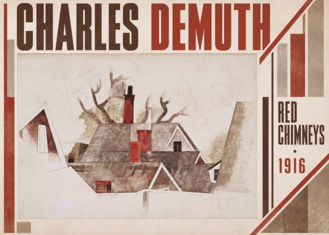 Charles Demuth Red Chimneys No4 - Poster