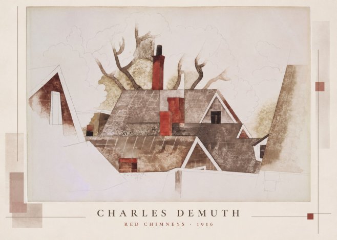 Charles Demuth Red Chimneys No5 - Poster