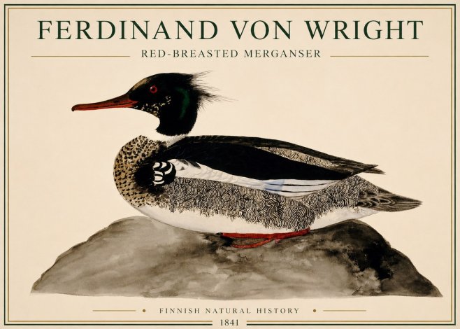 Ferdinand von Wright Red-breasted Merganser No1 - Poster