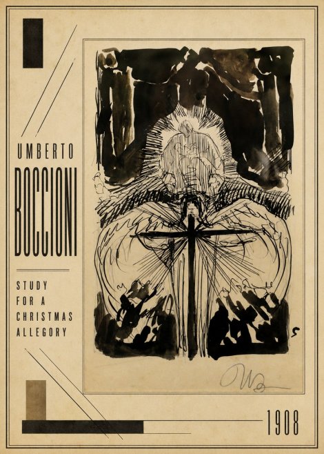 Umberto Boccioni Study for a Christmas Allegory No2 - Poster