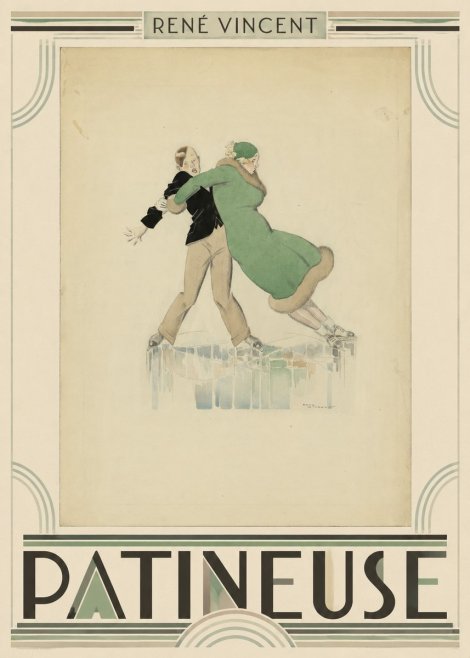 René Vincent Patineuse No5 - Poster