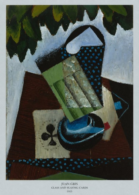 Juan Gris Glass and Playing Cards No6 - Poster