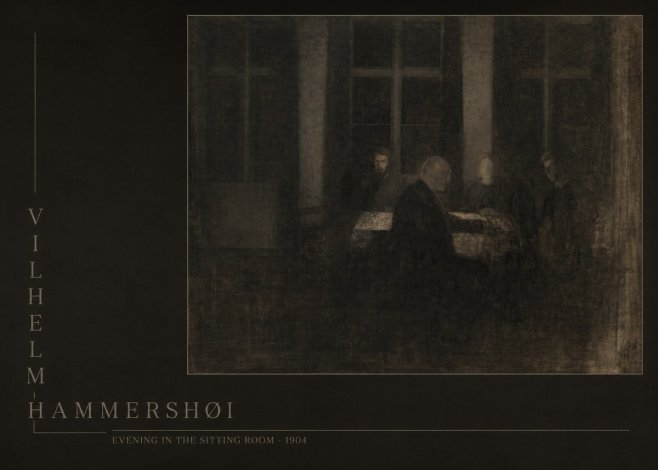 Vilhelm Hammershøi Evening in the Sitting Room No6 - Poster