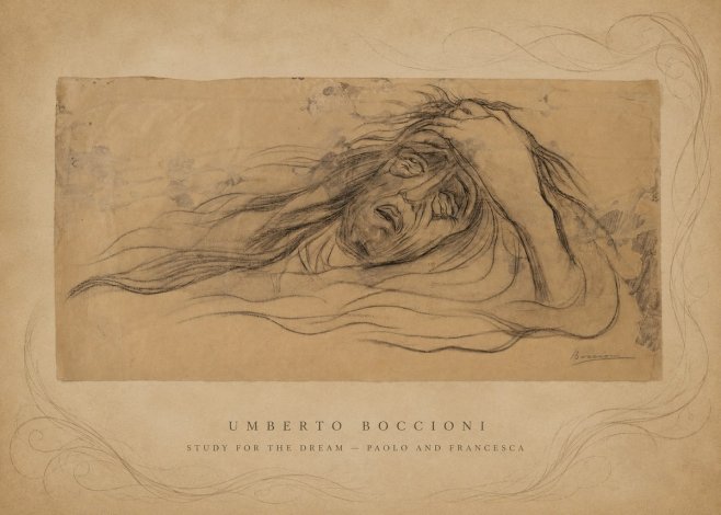 Umberto Boccioni Study for the Dream — Paolo and Francesca No5 - Poster