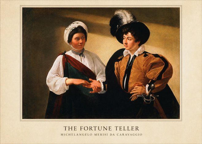 Michelangelo Merisi da Caravaggio The Fortune Teller III No6 - Poster