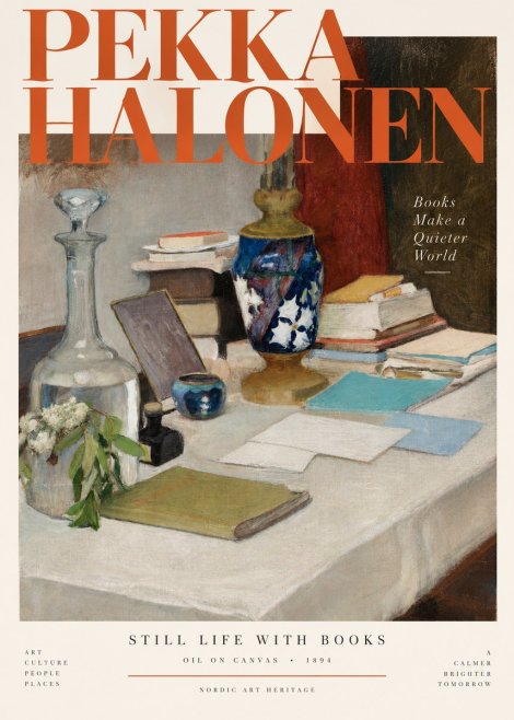Pekka Halonen Still Life with Books No4 - Poster