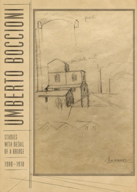 Umberto Boccioni Studies with Detail of a Bridige No5 - Poster