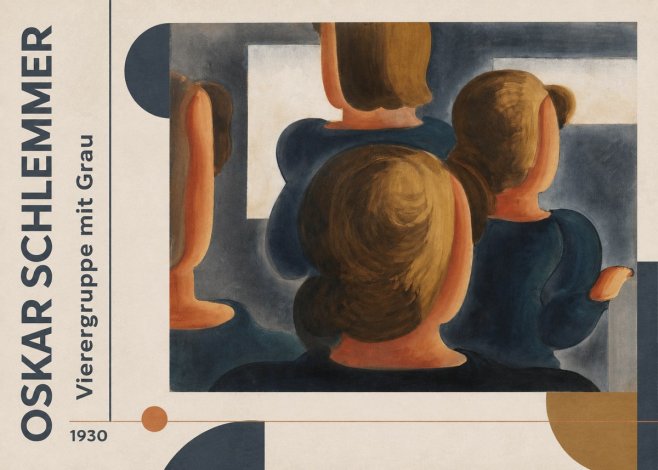 Oskar Schlemmer Vierergruppe Mit Grau No3 - Poster