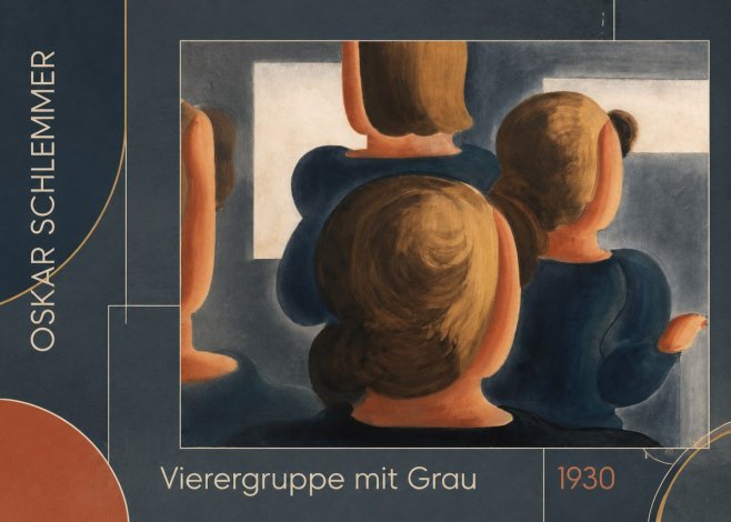 Oskar Schlemmer Vierergruppe Mit Grau No5 - Poster
