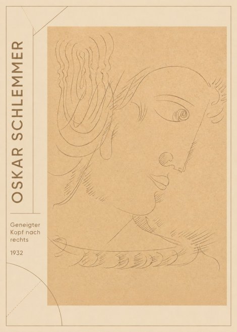 Oskar Schlemmer Geneigter Kopf Nach Rechts No2 - Poster
