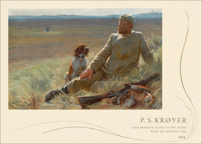 P.S. Krøyer Degn Brøndum Seated in the Dunes with His Hunting Dog No3 - Poster