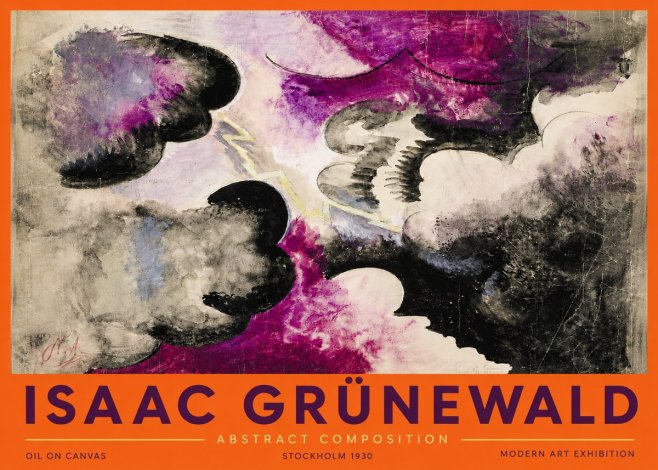 Isaac Grünewald Abstract Composition No4 - Poster