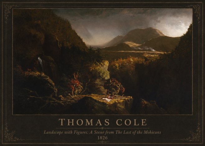 Thomas Cole Landscape with Figures: a Scene from the Last of the Mohicans No1 - Poster