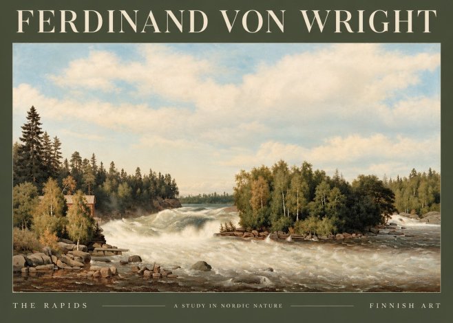 Ferdinand von Wright Rapids in a Finnish River No4 - Poster