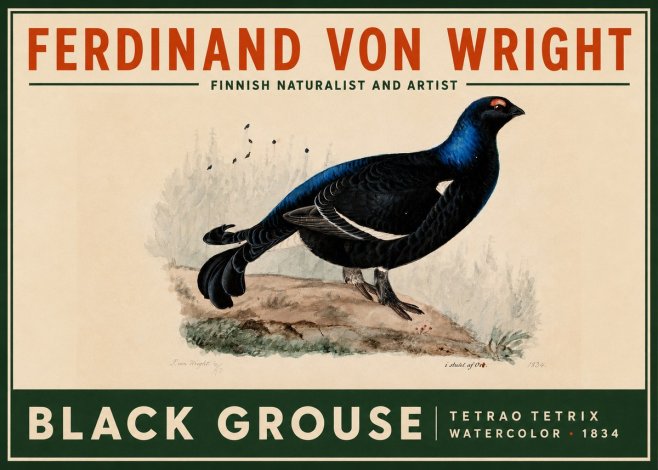 Ferdinand von Wright Black Grouse No2 - Poster