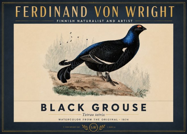 Ferdinand von Wright Black Grouse No3 - Poster