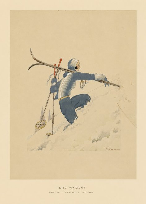 René Vincent Skieuse À Pied Dans La Neige No5 - Poster