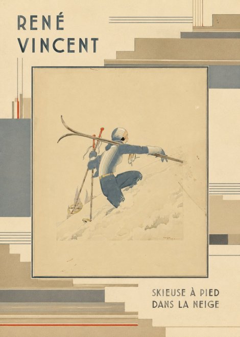 René Vincent Skieuse À Pied Dans La Neige No6 - Poster