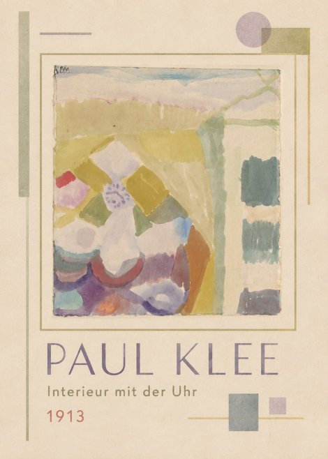 Paul Klee Interieur Mit Der Uhr II No1 - Poster