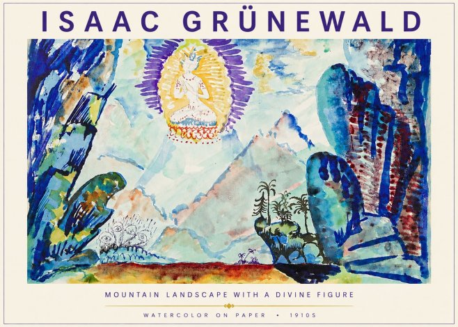 Isaac Grünewald Mountain Landscape with a Divine Figure No3 - Poster