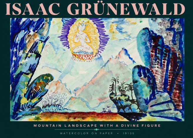 Isaac Grünewald Mountain Landscape with a Divine Figure No4 - Poster