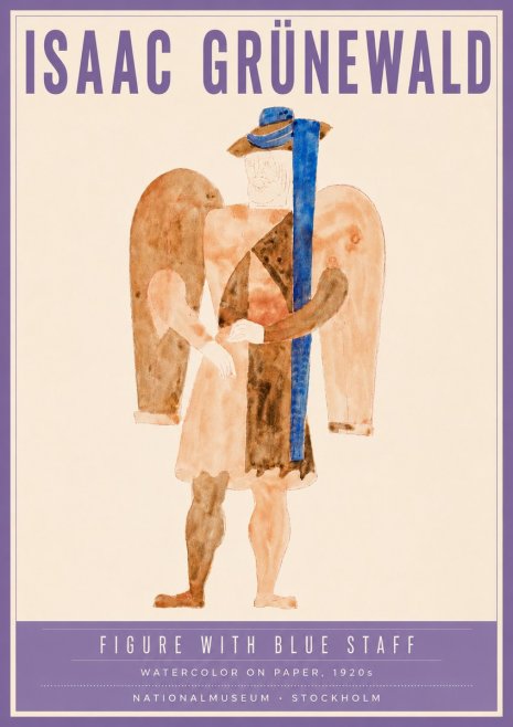 Isaac Grünewald Figure with Blue Staff No4 - Poster