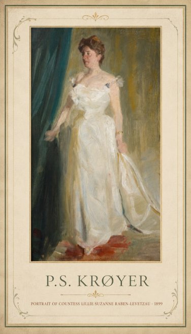 P.S. Krøyer Portrait of Countess Lillie Suzanne Raben-levetzau - 1899 No1 - Poster