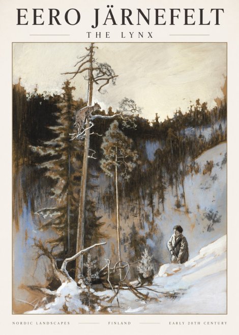 Eero Järnefelt A Lynx in a Tree No3 - Poster