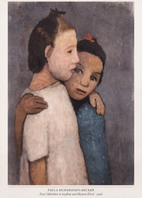 Paula Modersohn-Becker Zwei Mädchen in Weißem Und Blauem Kleid No6 - Poster