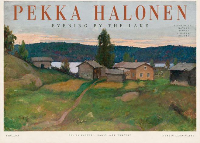 Pekka Halonen Evening by the Lake No5 - Poster