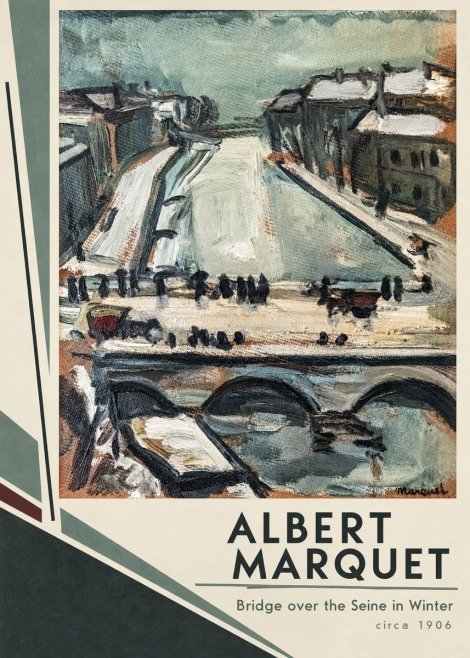 Albert Marquet Bridge over the Seine in Winter No2 - Poster