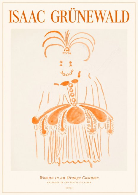 Isaac Grünewald Woman in an Orange Costume No1 - Poster