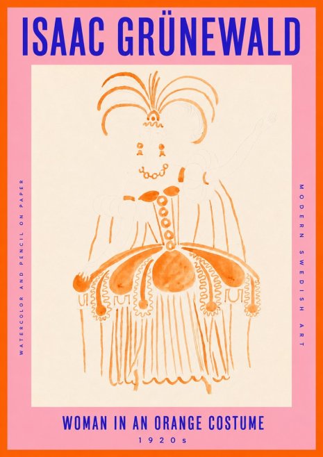 Isaac Grünewald Woman in an Orange Costume No2 - Poster