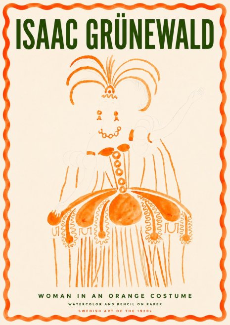 Isaac Grünewald Woman in an Orange Costume No3 - Poster