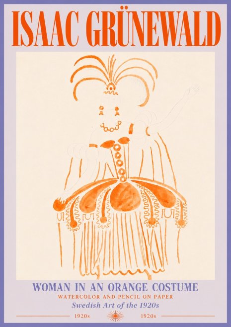 Isaac Grünewald Woman in an Orange Costume No5 - Poster