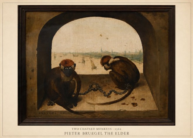 Pieter Bruegel Two Chained Monkeys I No4 - Poster
