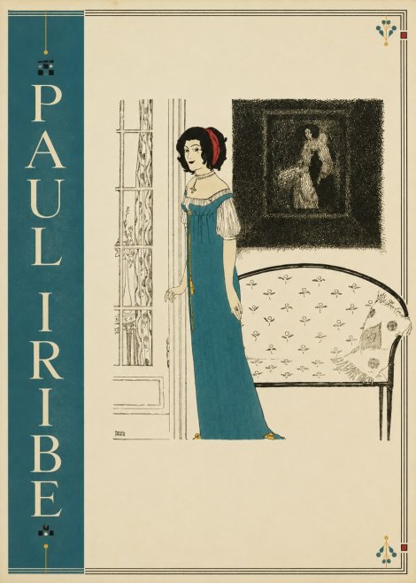 Paul Iribe Elegant Lady in Blue Dress No2 - Poster