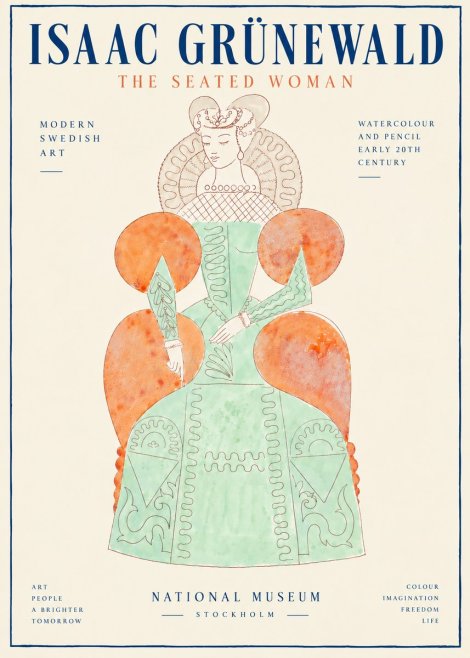 Isaac Grünewald Seated Woman No6 - Poster