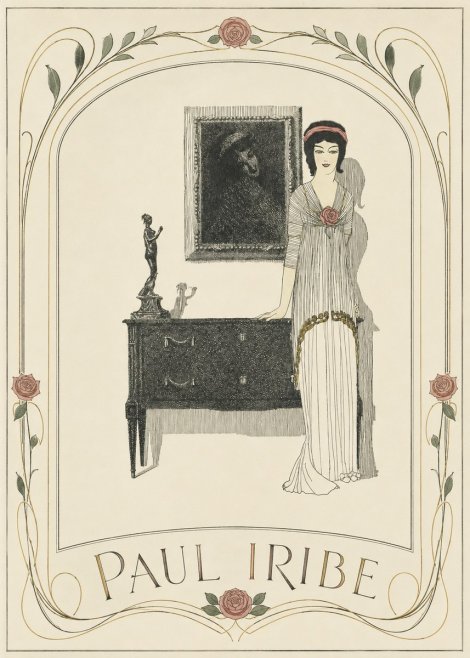 Paul Iribe Elegant Figure in Art Deco Interior No3 - Poster